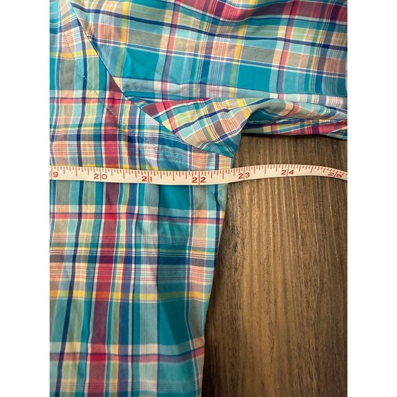 Ralph Lauren Men's Turquoise Plaid Long Sleeve Shirt Size M Preppy - Picture 6 of 7
